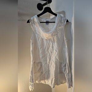 Match Point Linen Mockneck Tunic Top